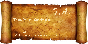 Timár Andrea névjegykártya